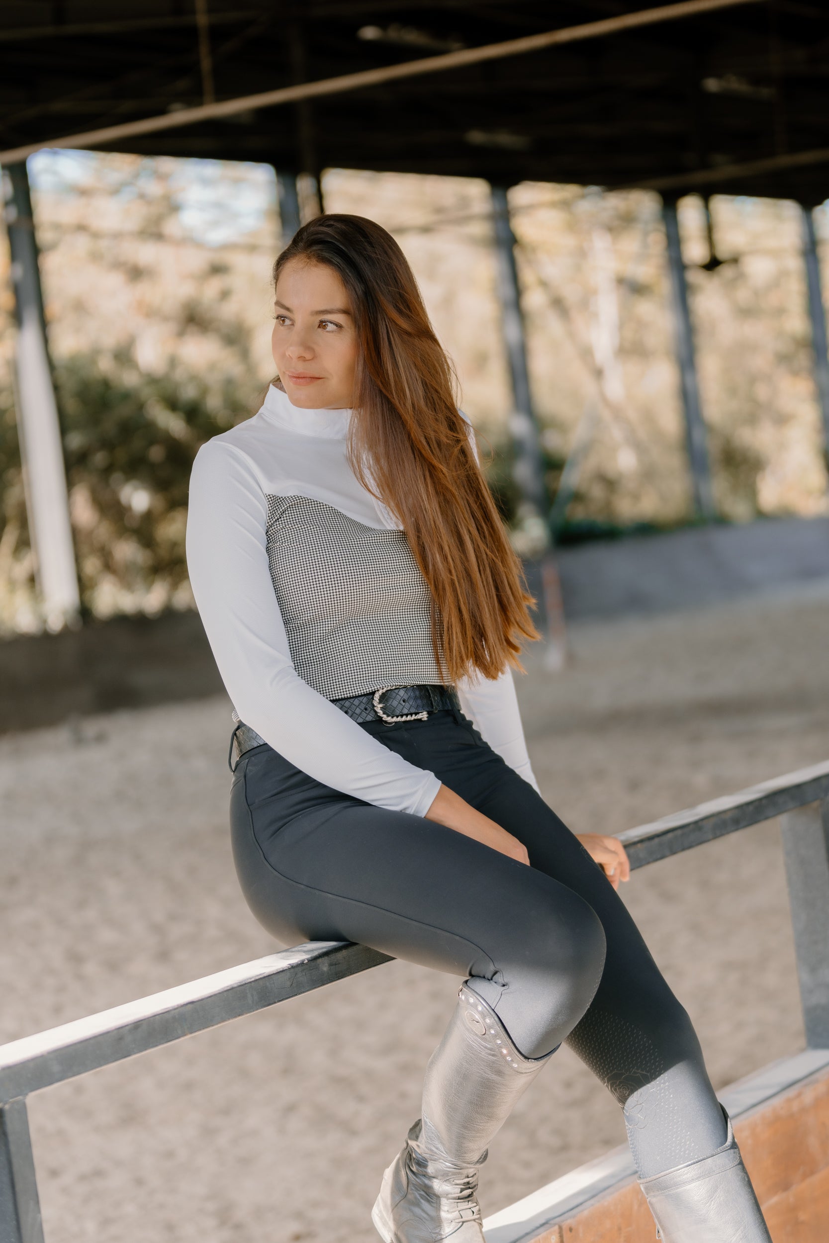 Clarissa Mesh Long Sleeve Zip Top