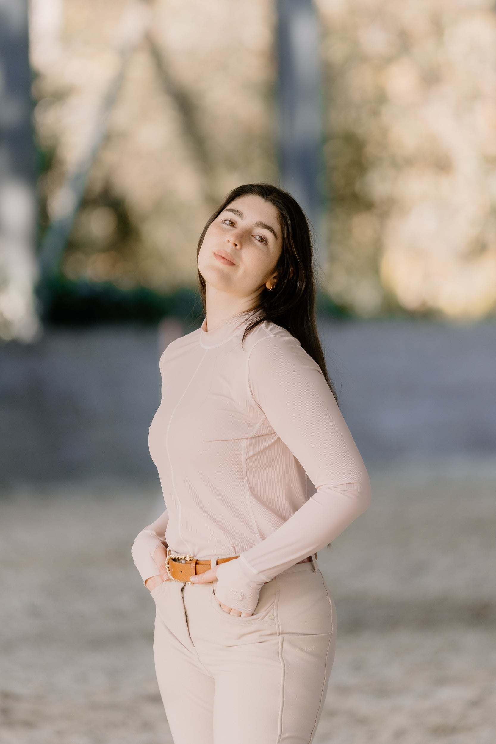 Cameron Rib Mock Neck Performance Top