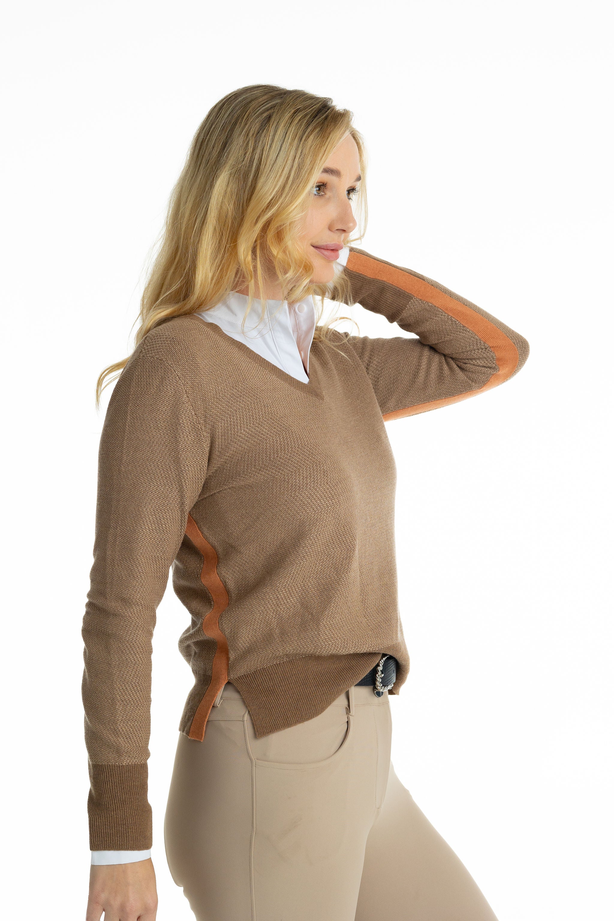 Angelina Herringbone Stripe Sweater