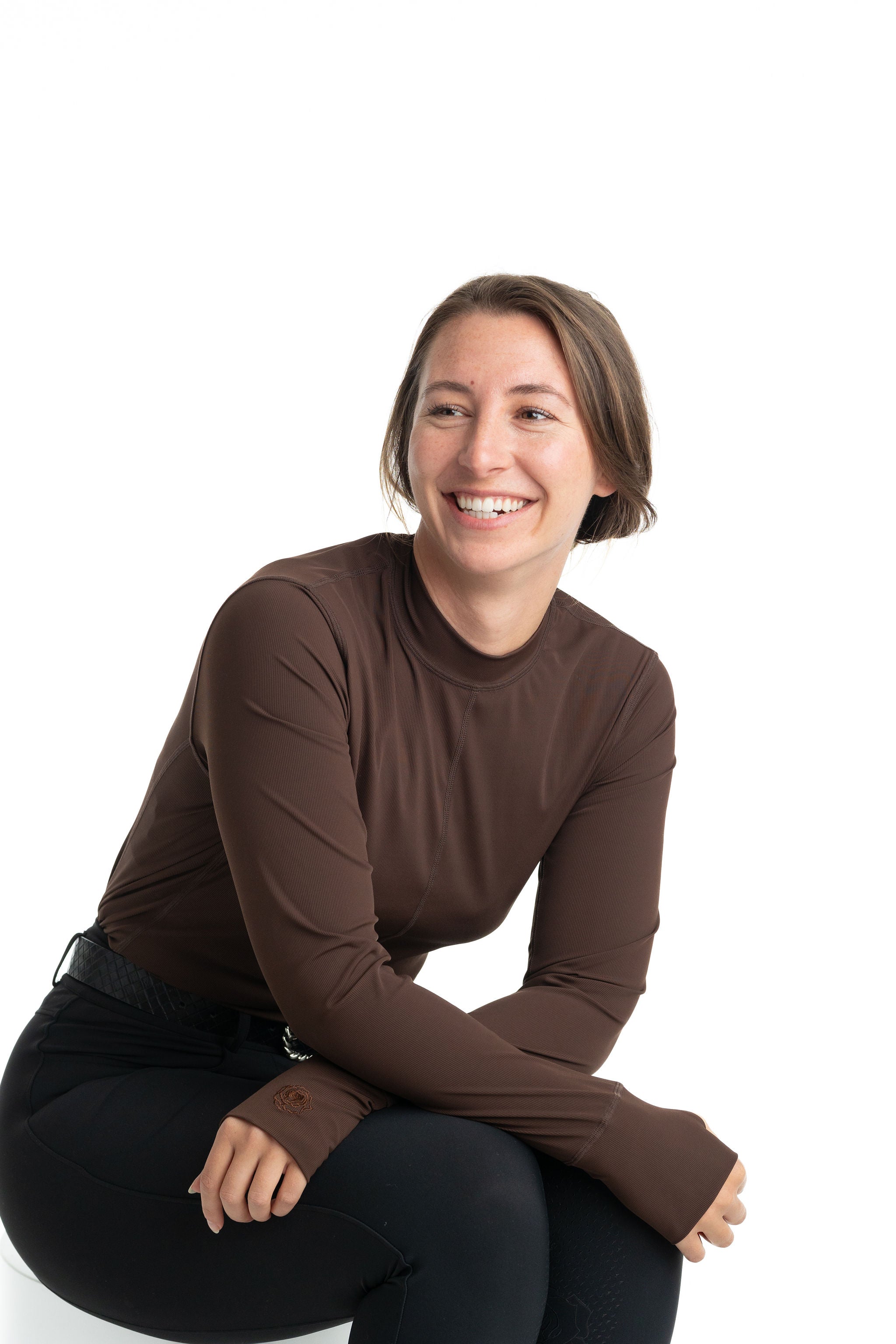 Cameron Rib Mock Neck Performance Top