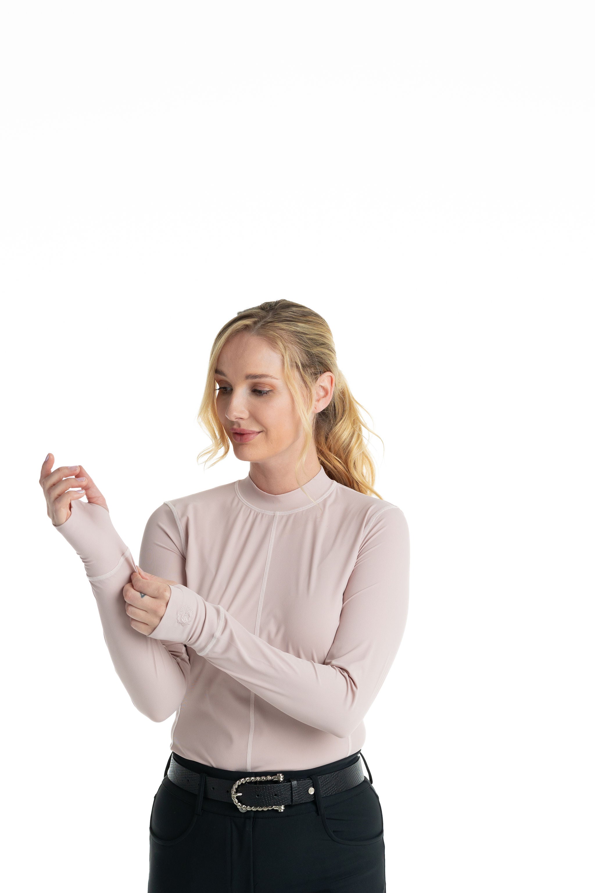 Cameron Rib Mock Neck Performance Top