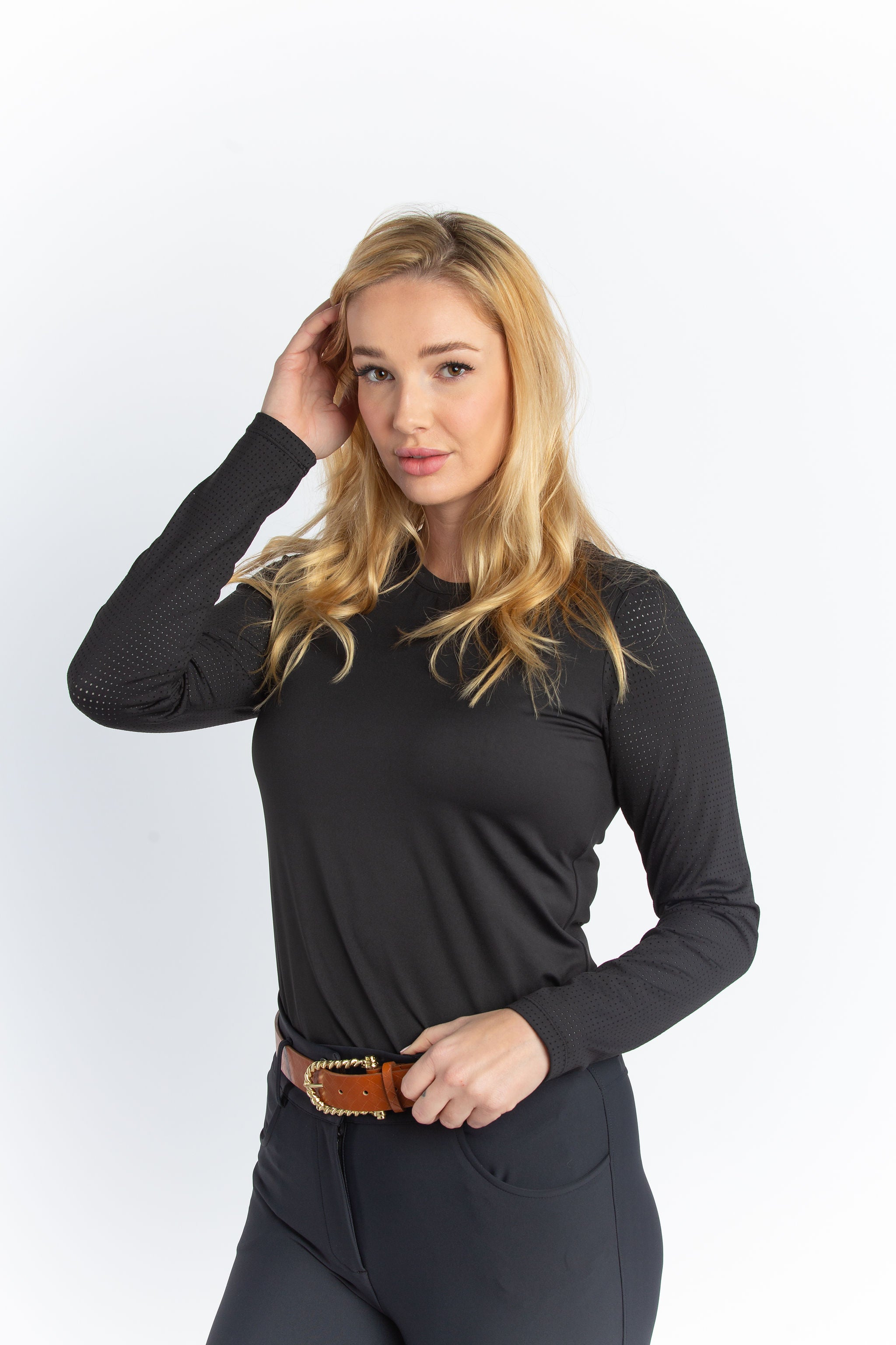Harper Perforated Long Sleeve Tech Tee