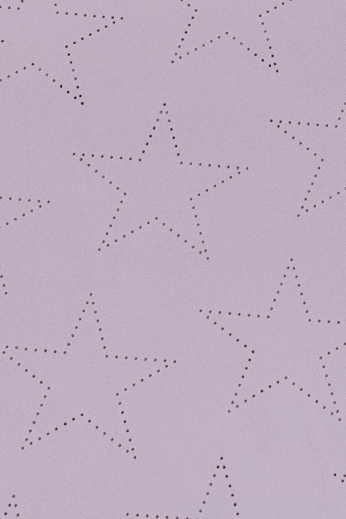 Hannah Childs Farrah Star turtleneck training top in Thistle with perforated star pattern