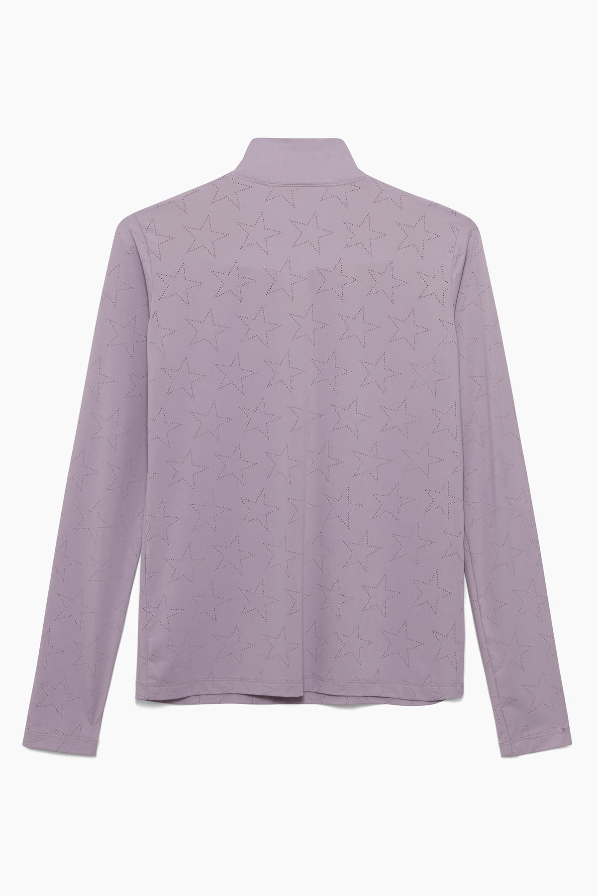 Hannah Childs Farrah Star turtleneck training top in Thistle with perforated star pattern