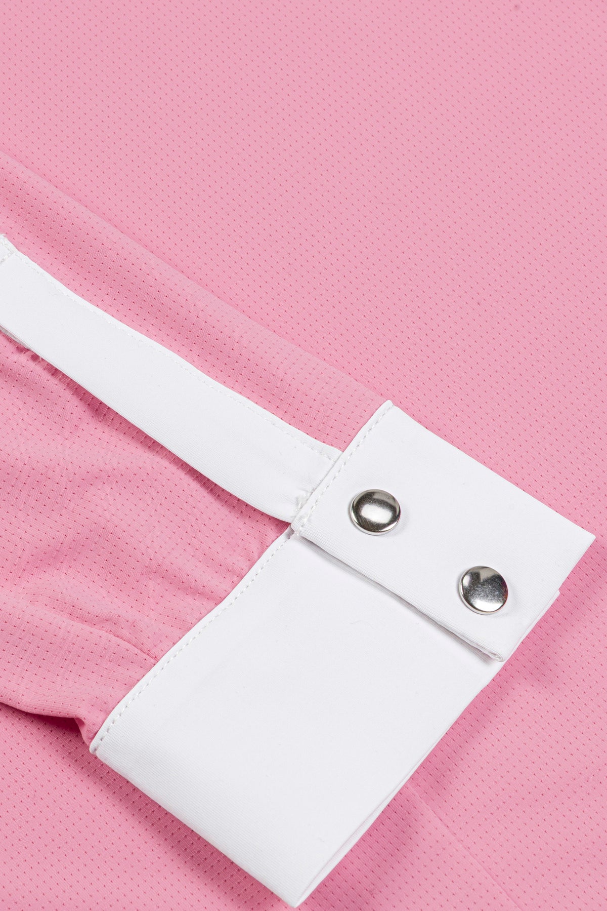 Hannah Childs Luna long sleeve show shirt in Peony with white bib front