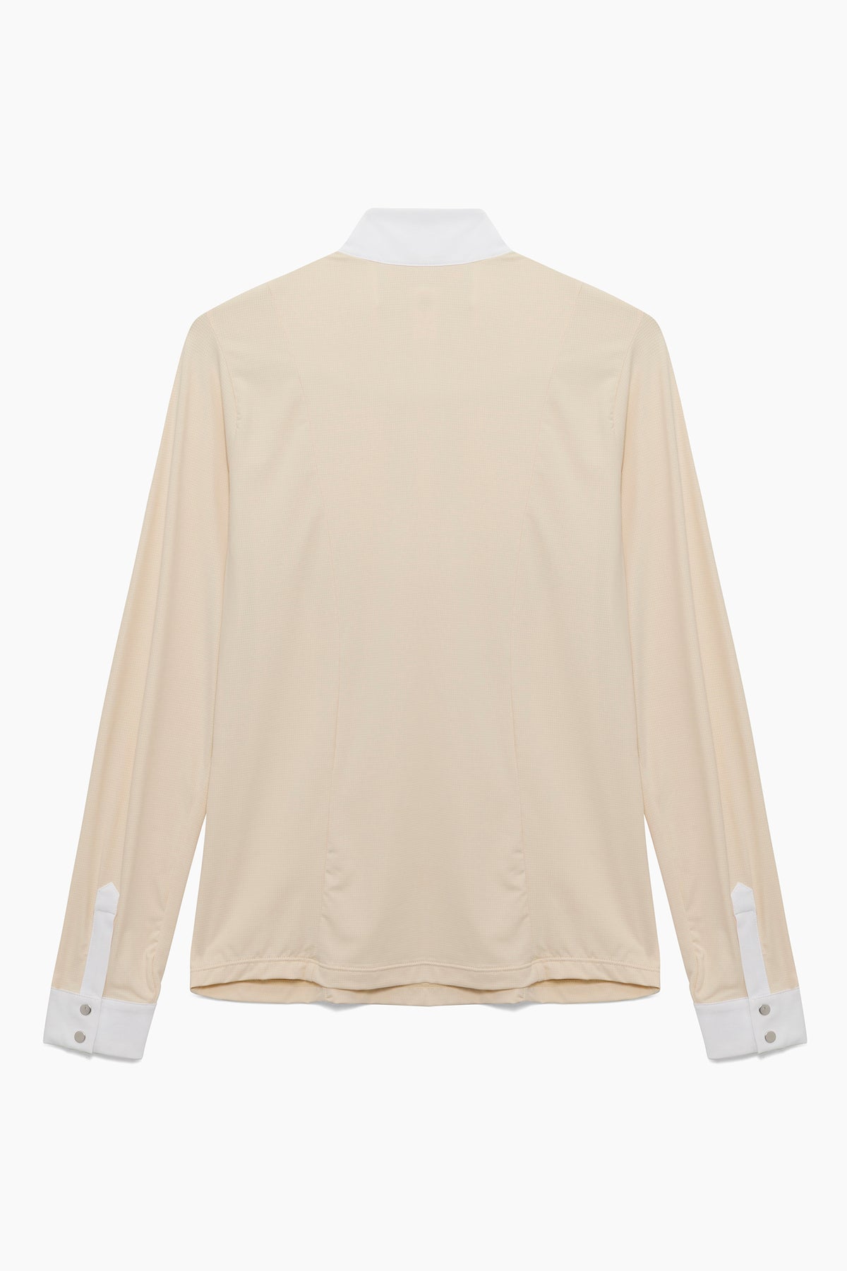 Hannah Childs Luna long sleeve show shirt in Vanilla with white bib front