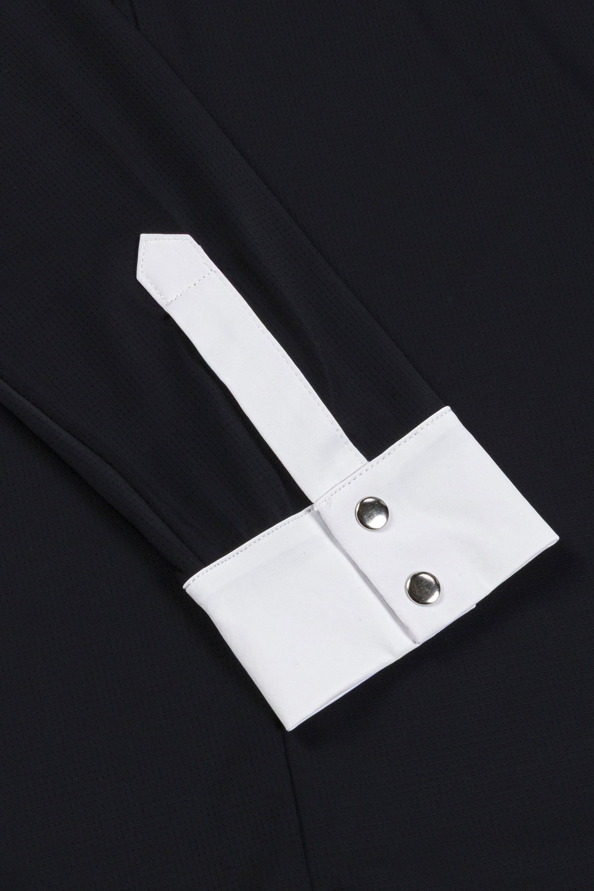 Hannah Childs Luna long sleeve show shirt in Pitch Black with white bib front