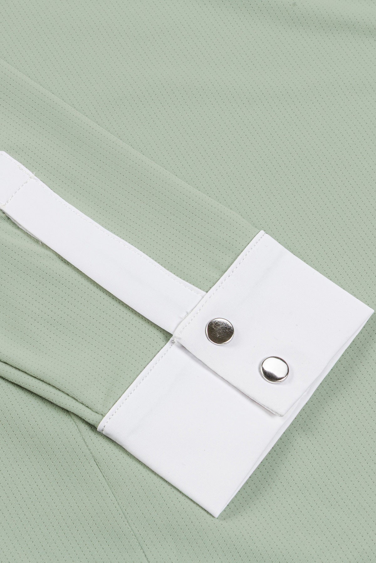 Hannah Childs Luna long sleeve show shirt in Fern with white bib front