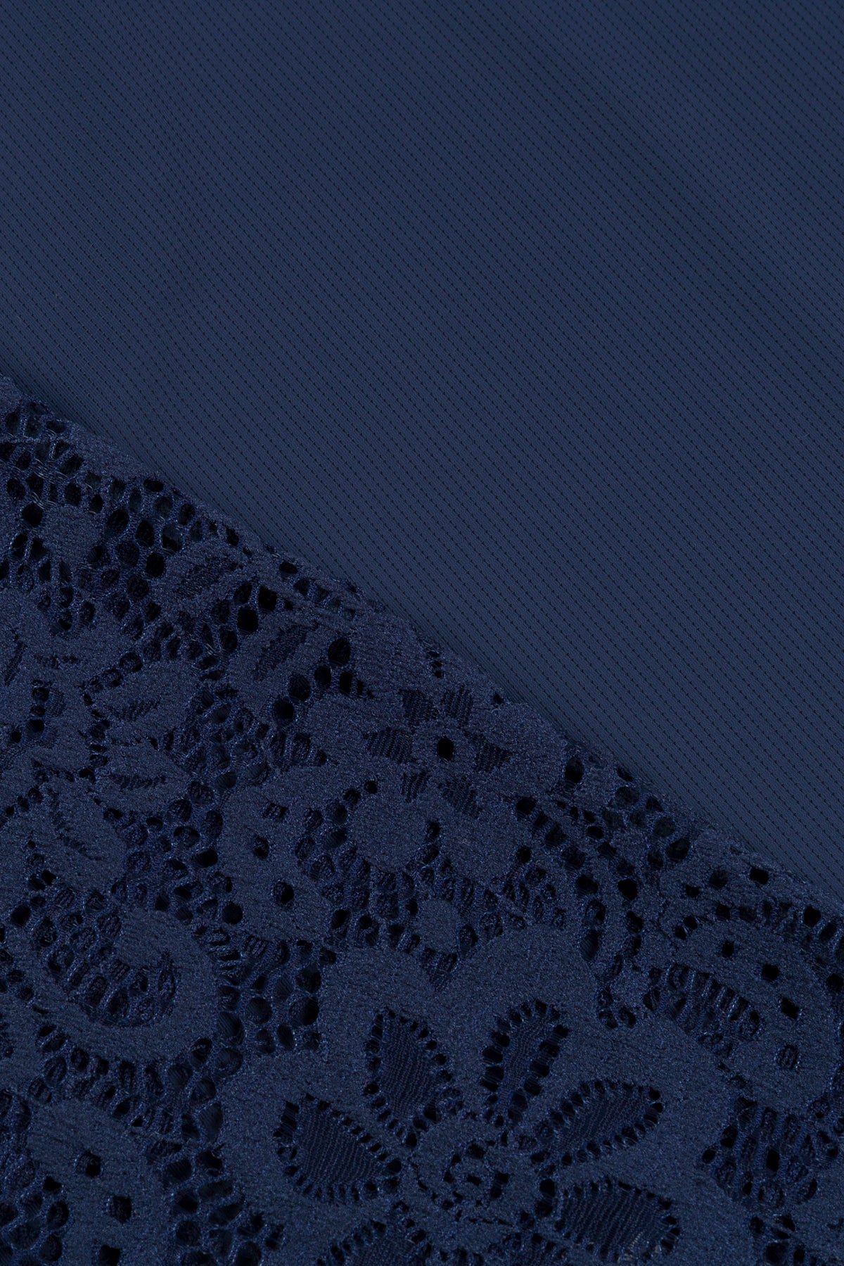 Hannah Childs Luna Lace long sleeve show shirt in Dark Navy with floral lace yoke