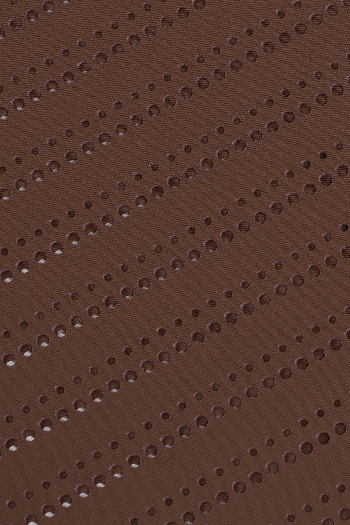 Hannah Childs Jade Air short sleeve polo in Cappuccino with perforated stripes