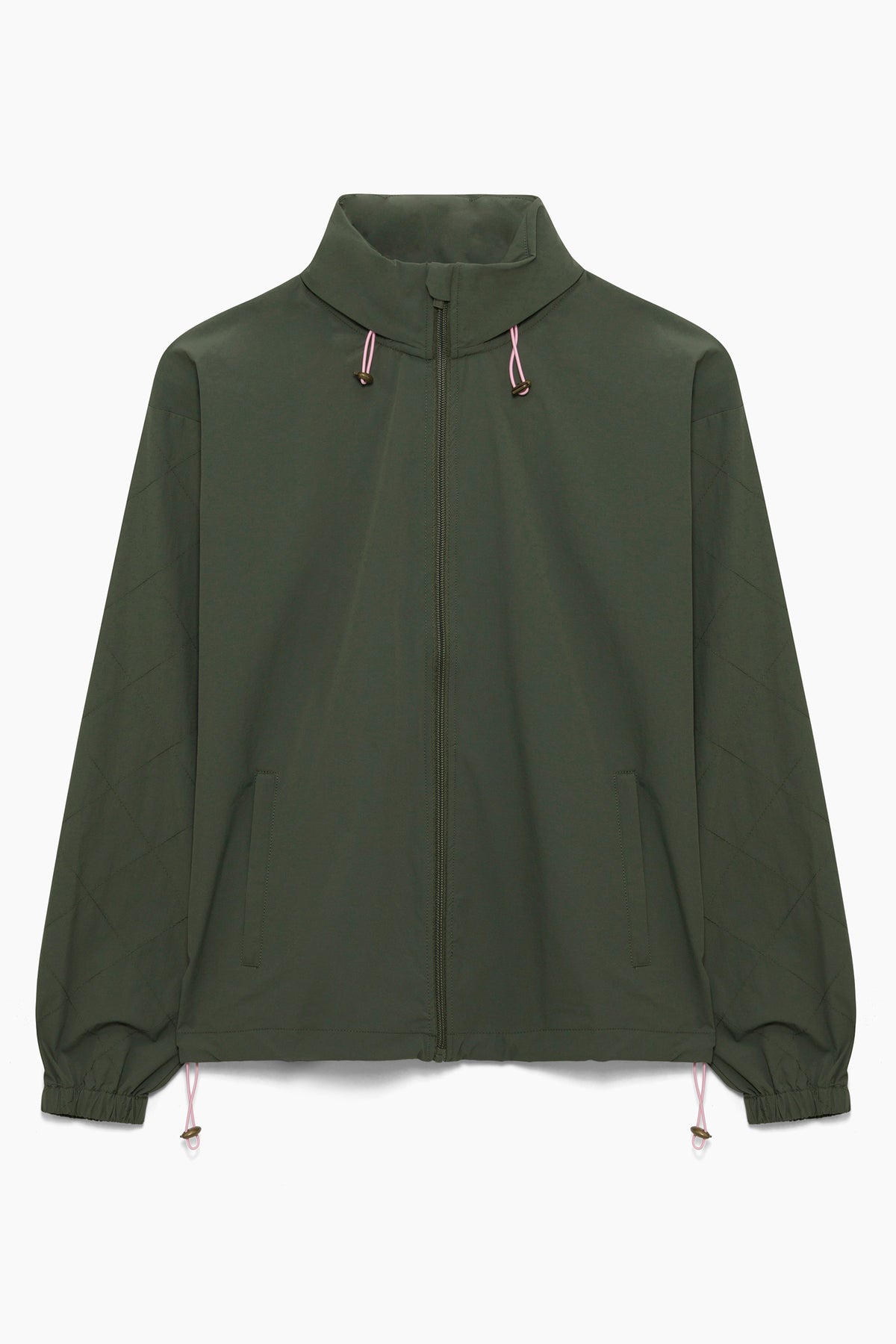 Hannah Childs Jessica bomber windbreaker in Dark Hunter with convertible hood