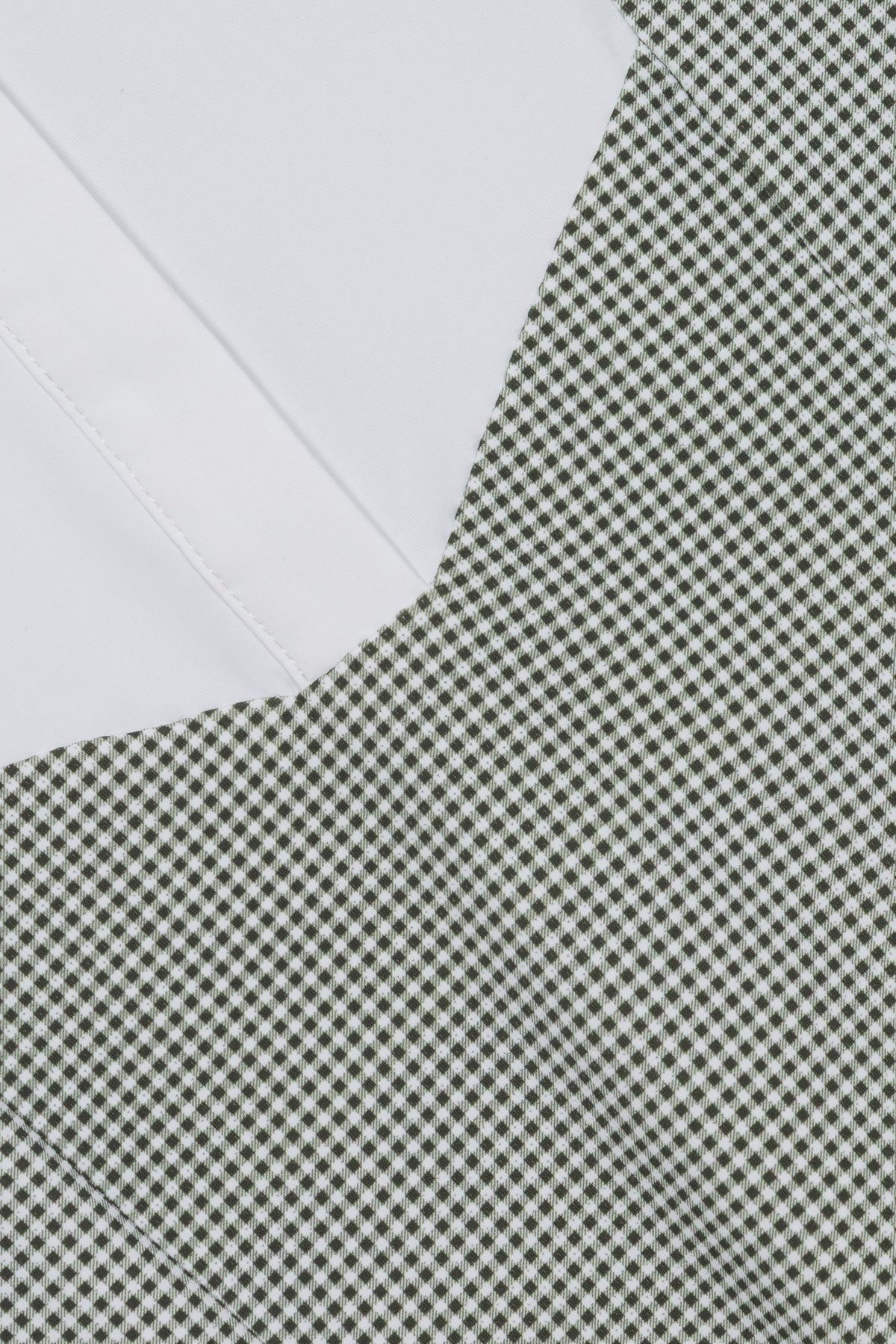 Hannah Childs Luna Gingham long sleeve show shirt in Dark Hunter Mini Gingham with white bib front