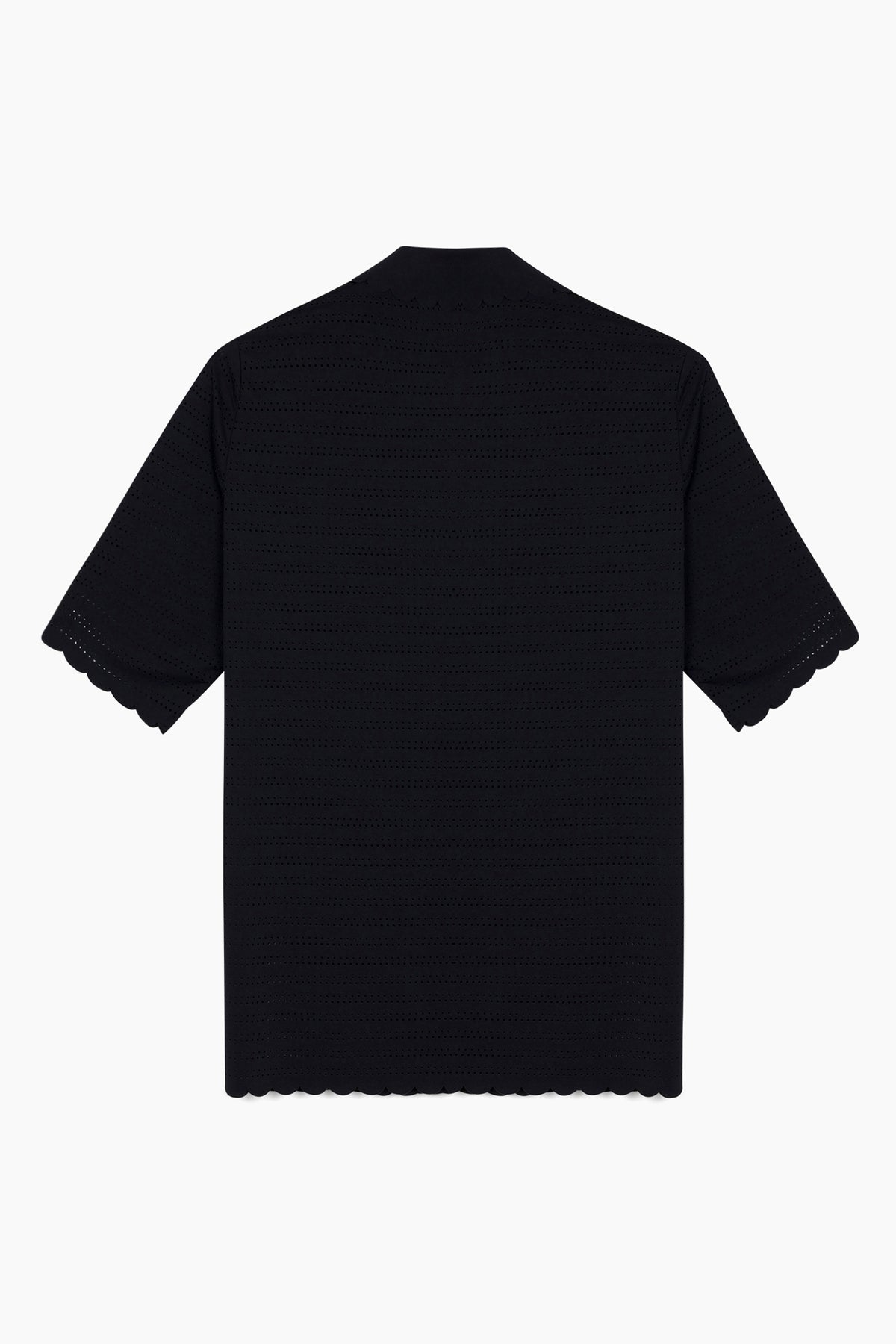 Hannah Childs Jade Air short sleeve polo in Pitch Black with perforated stripes