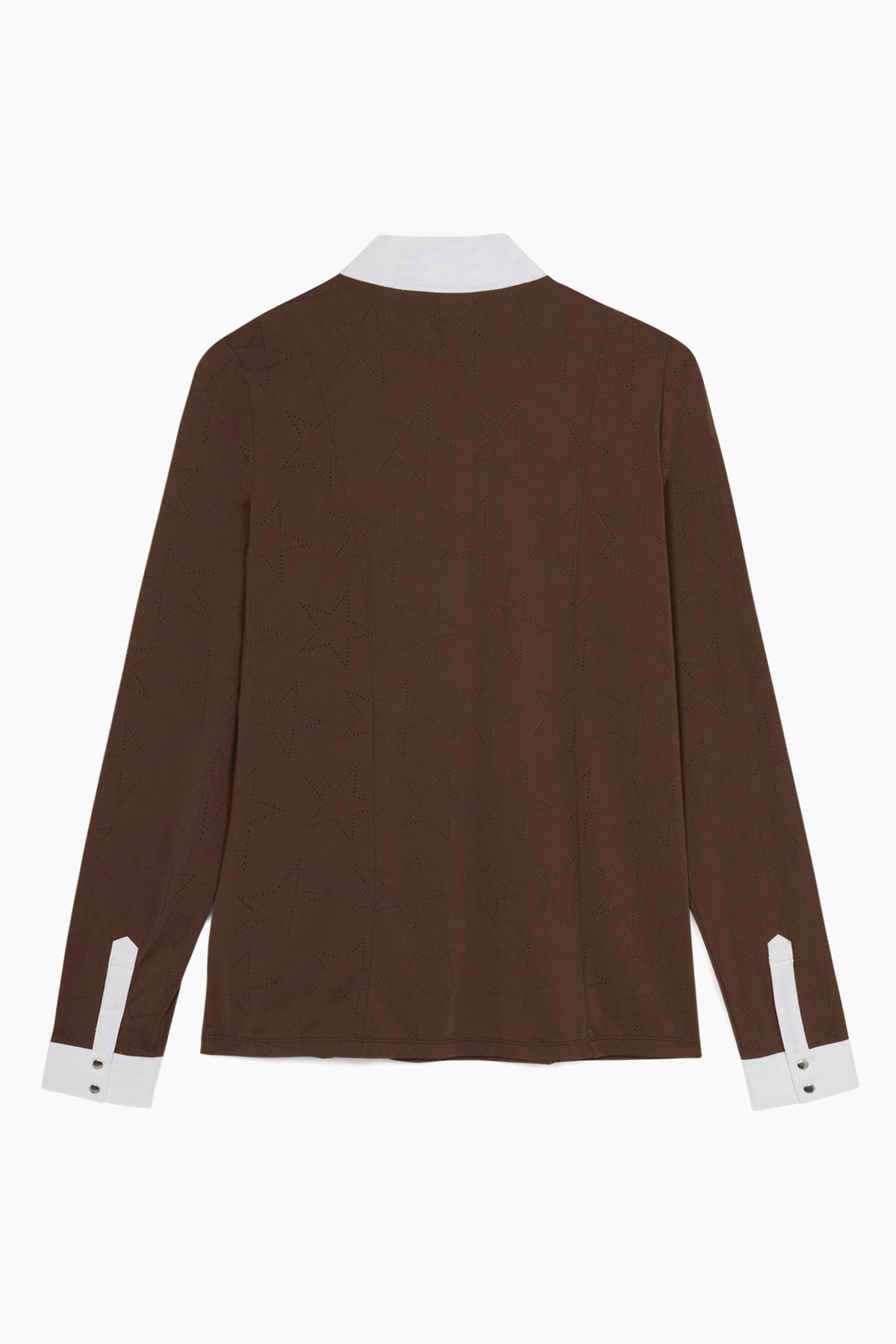 Hannah Childs Luna Star long sleeve show shirt in Cappuccino with perforated star pattern