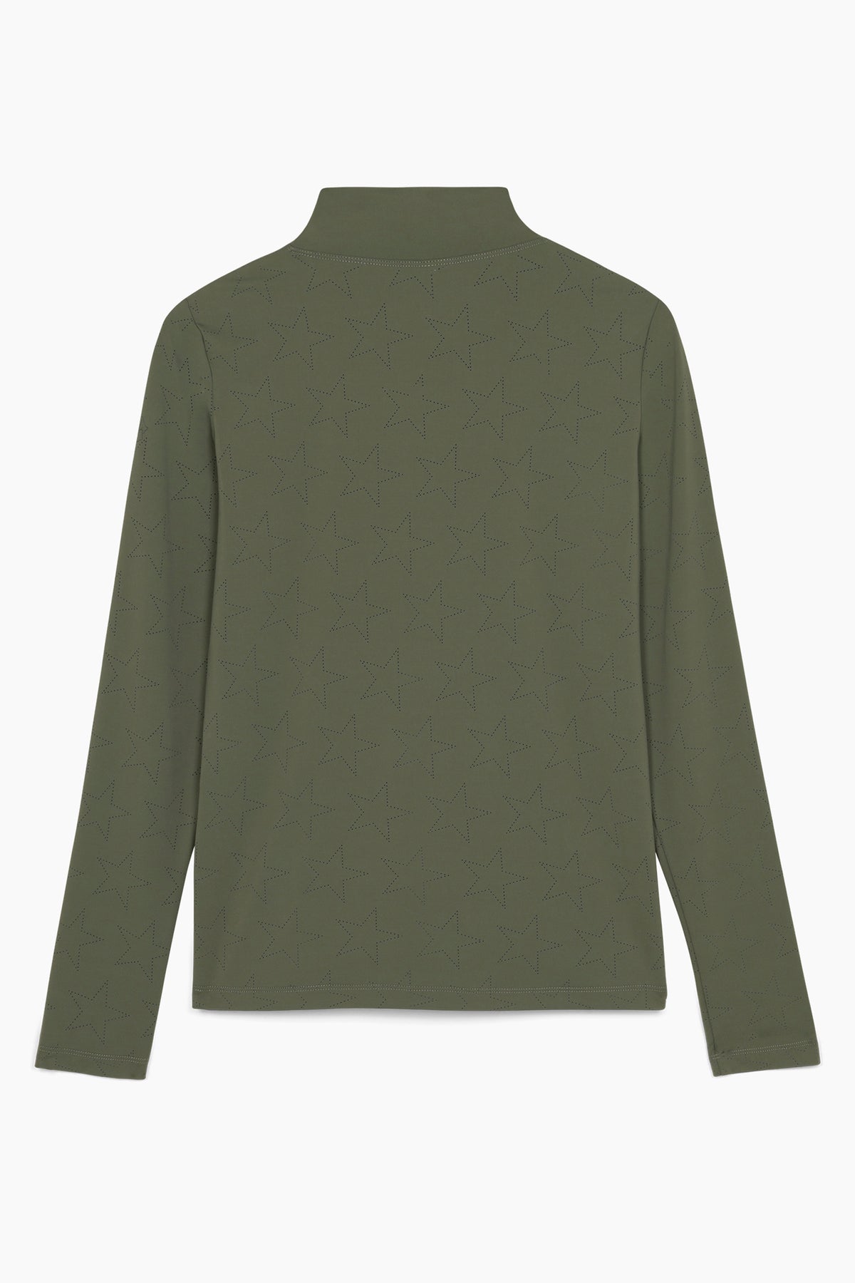 Hannah Childs Farrah Star turtleneck training top in Dark Hunter with perforated star pattern