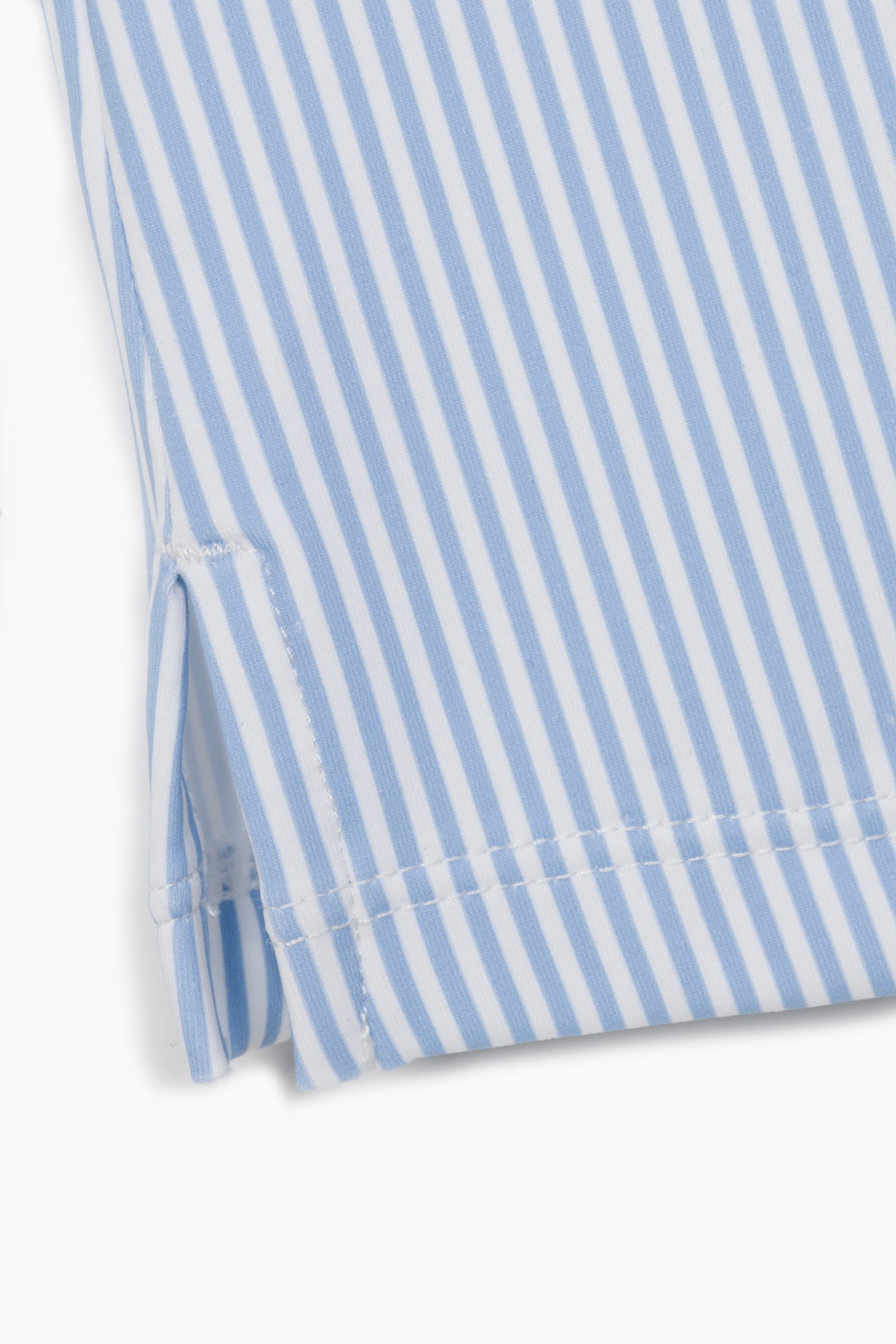 Hannah Childs Shelby 2.0 pinstripe long sleeve show shirt in French Blue Stripe
