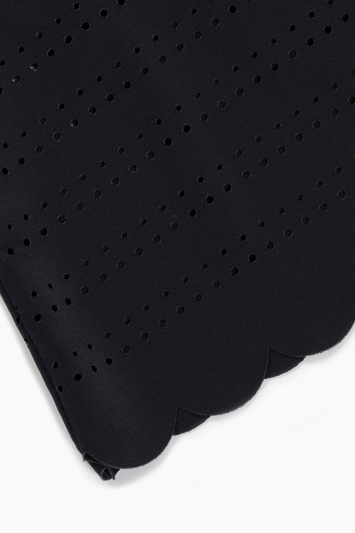 Hannah Childs Jade Air short sleeve polo in Pitch Black with perforated stripes
