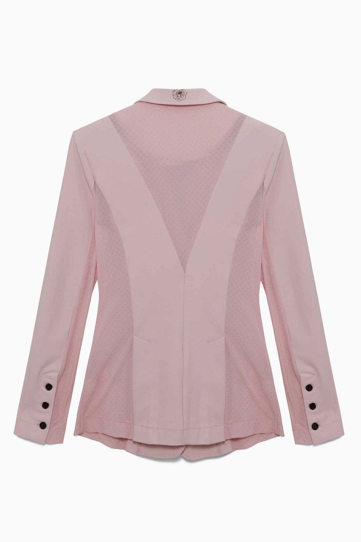 Hannah Childs Classica Mesh show coat in Misted Rose with mesh paneling
