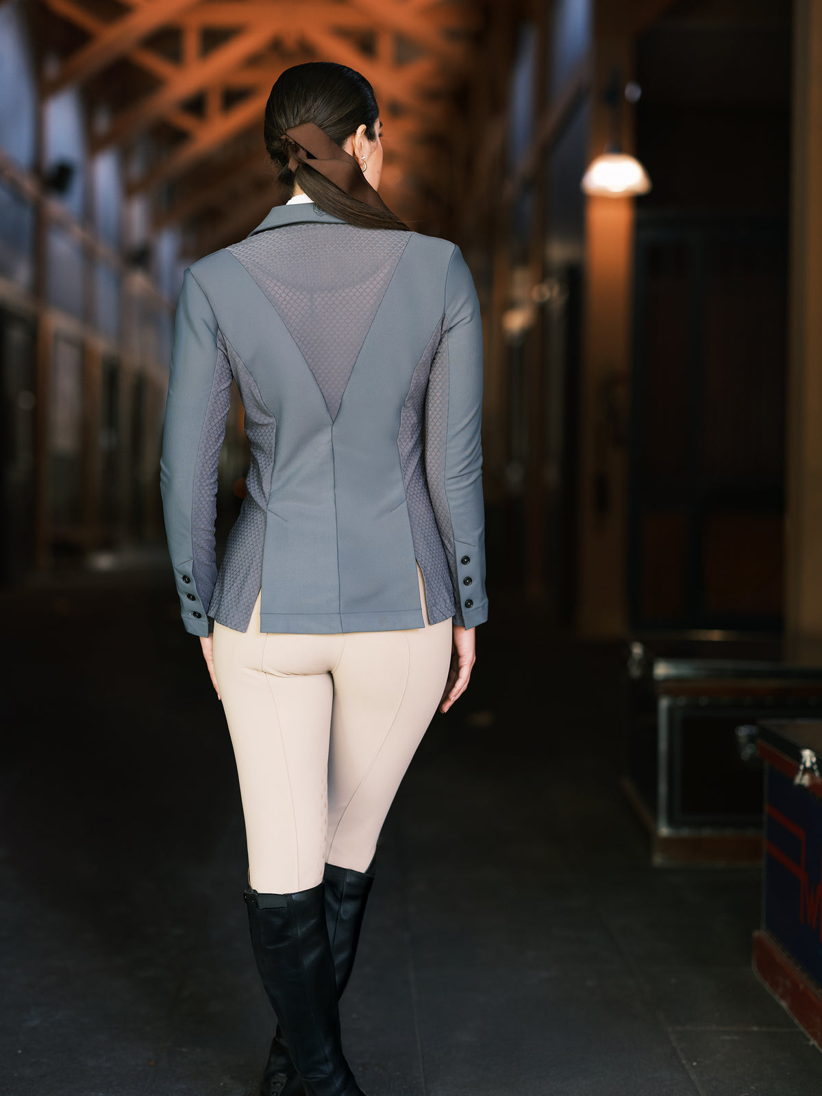 Hannah Childs Classica Mesh show coat in Succulent with mesh paneling