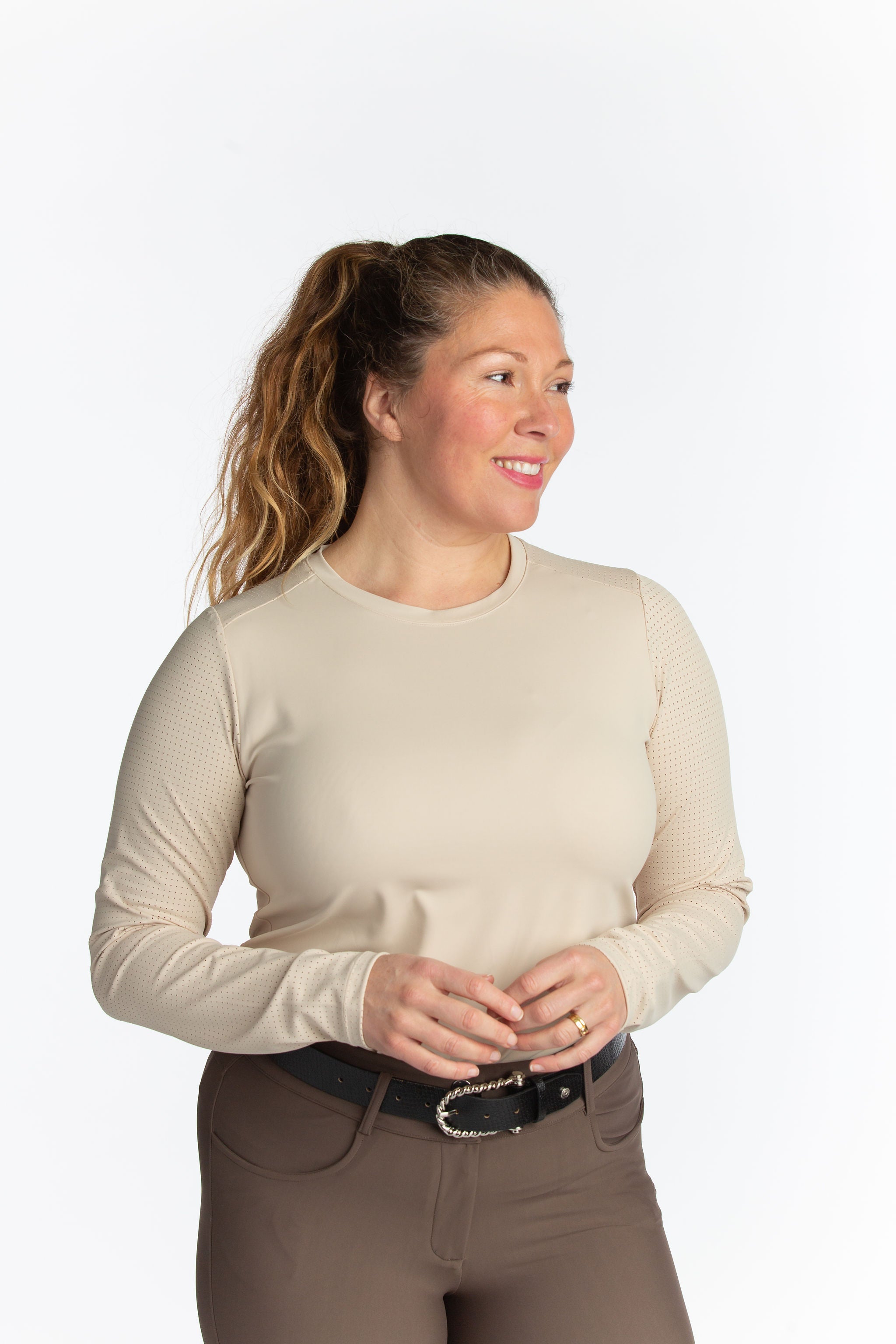 Harper Perforated Long Sleeve Tech Tee