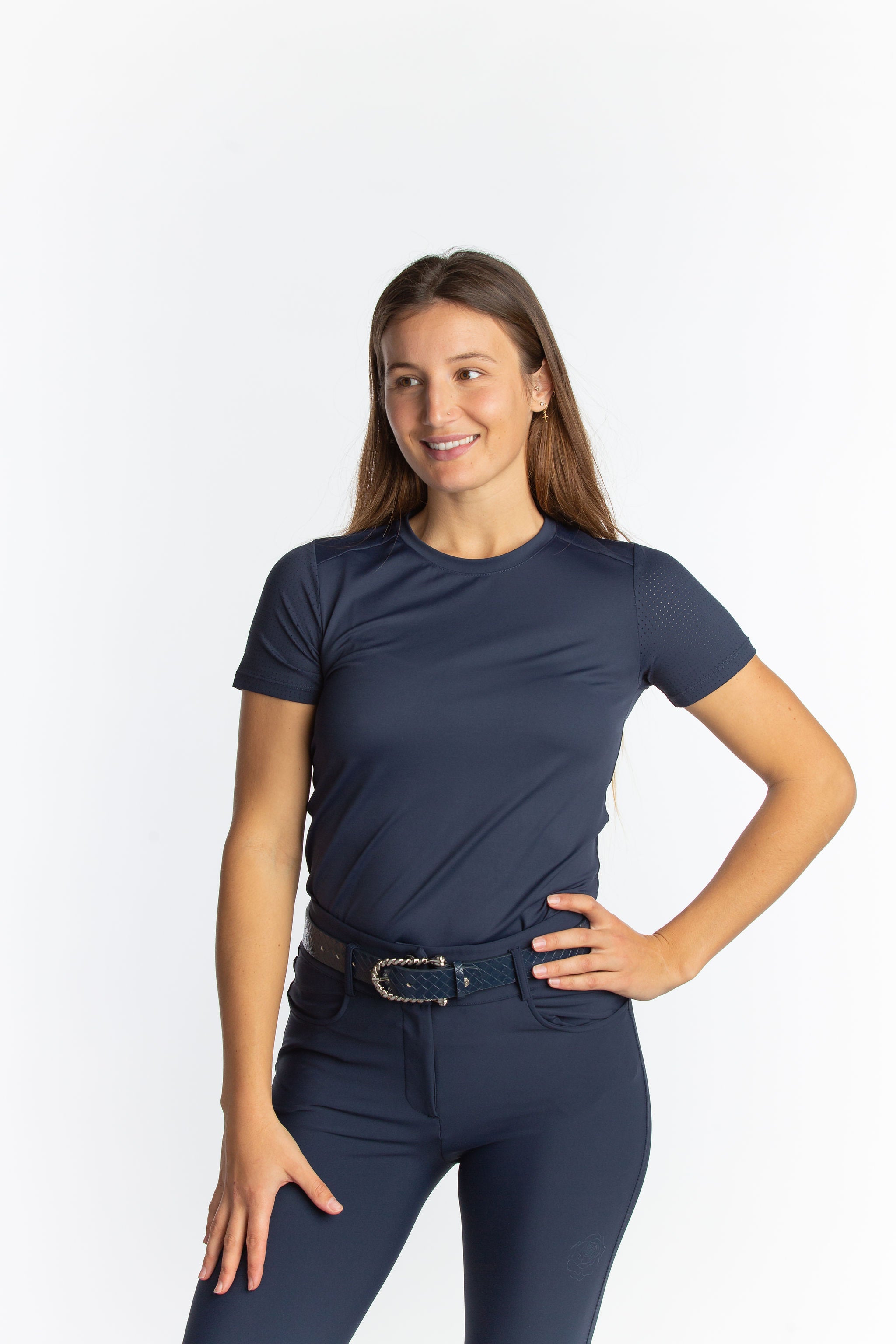 Maddy Perforated Short Sleeve Tech Tee