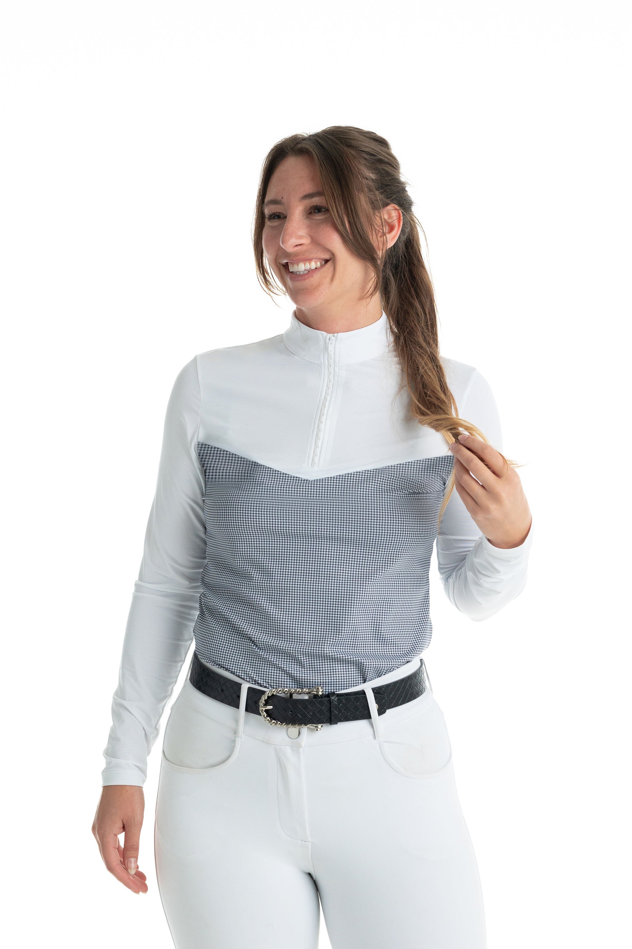 Clarissa Mesh Long Sleeve Zip Top