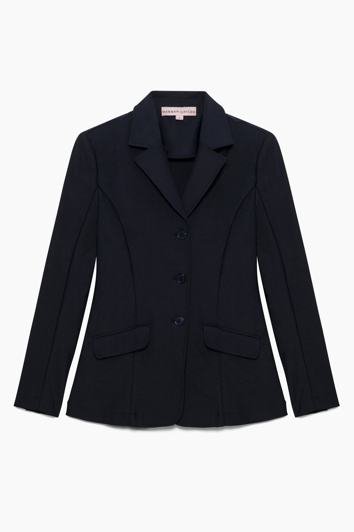 Hannah Childs Classica women's show coat in Dark Navy, three-button front