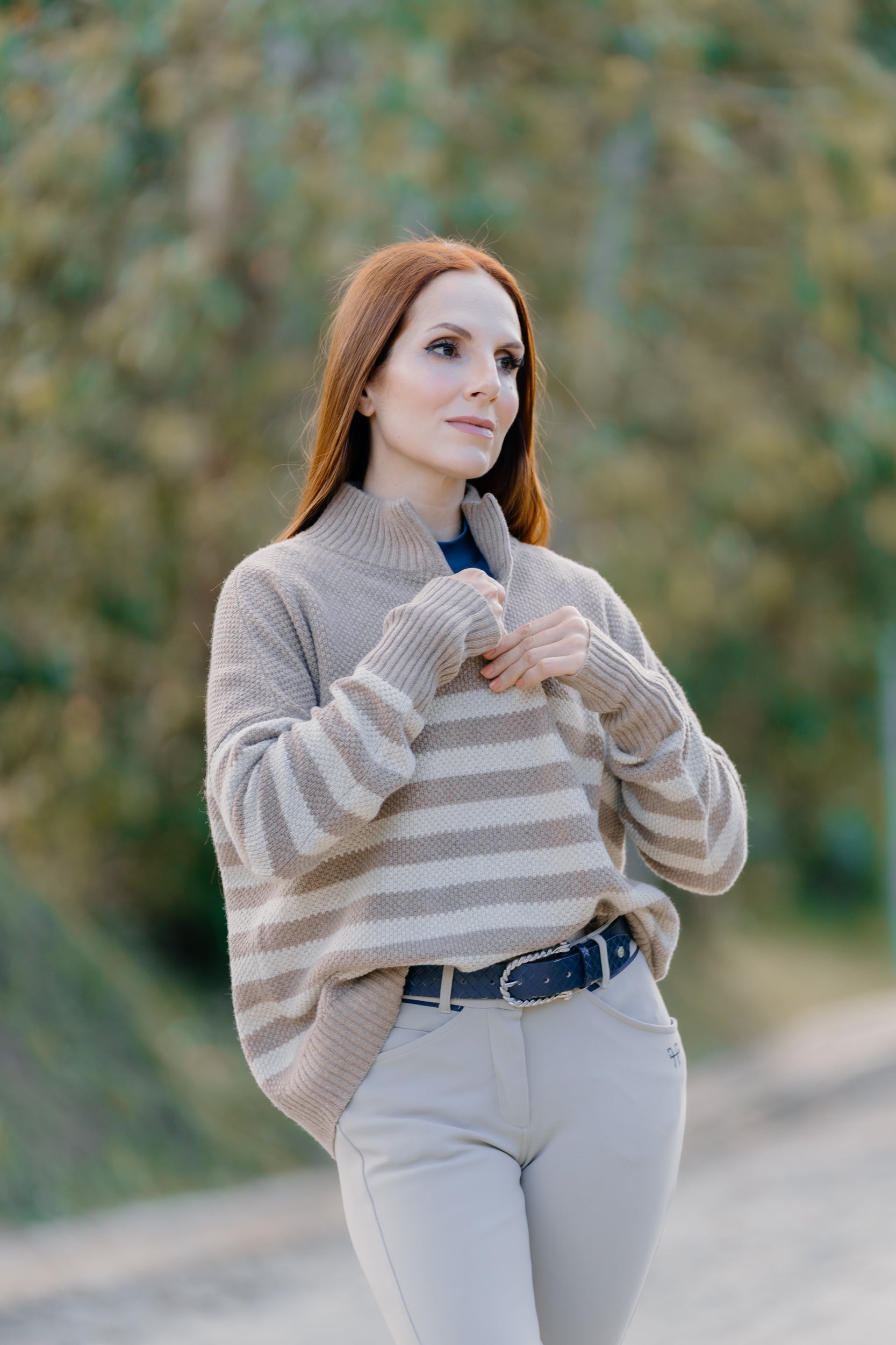 Sassy Boyfriend Stripe 1/4 Zip Sweater