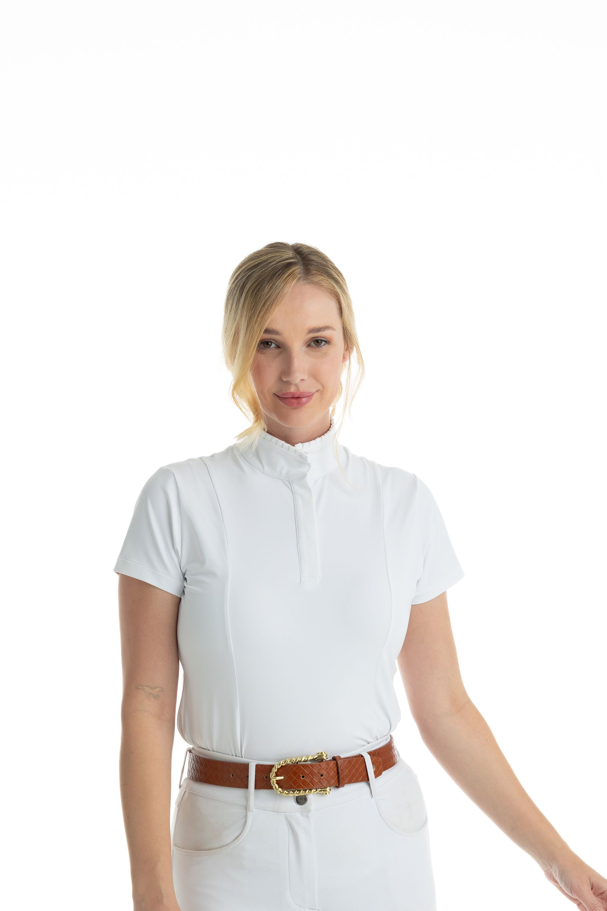 Rachel Ruffle Short Sleeve Show Shirt