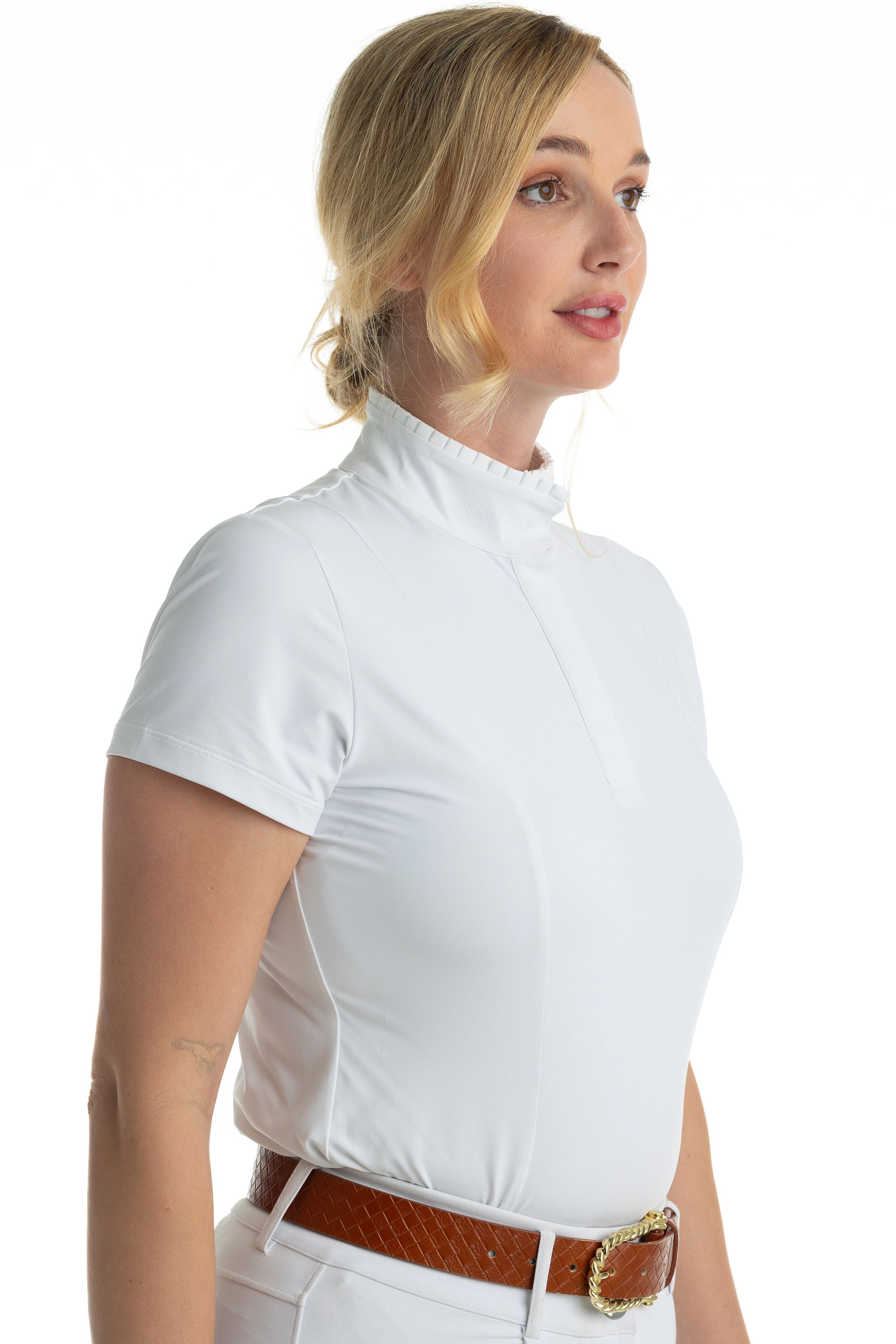 Rachel Ruffle Short Sleeve Show Shirt