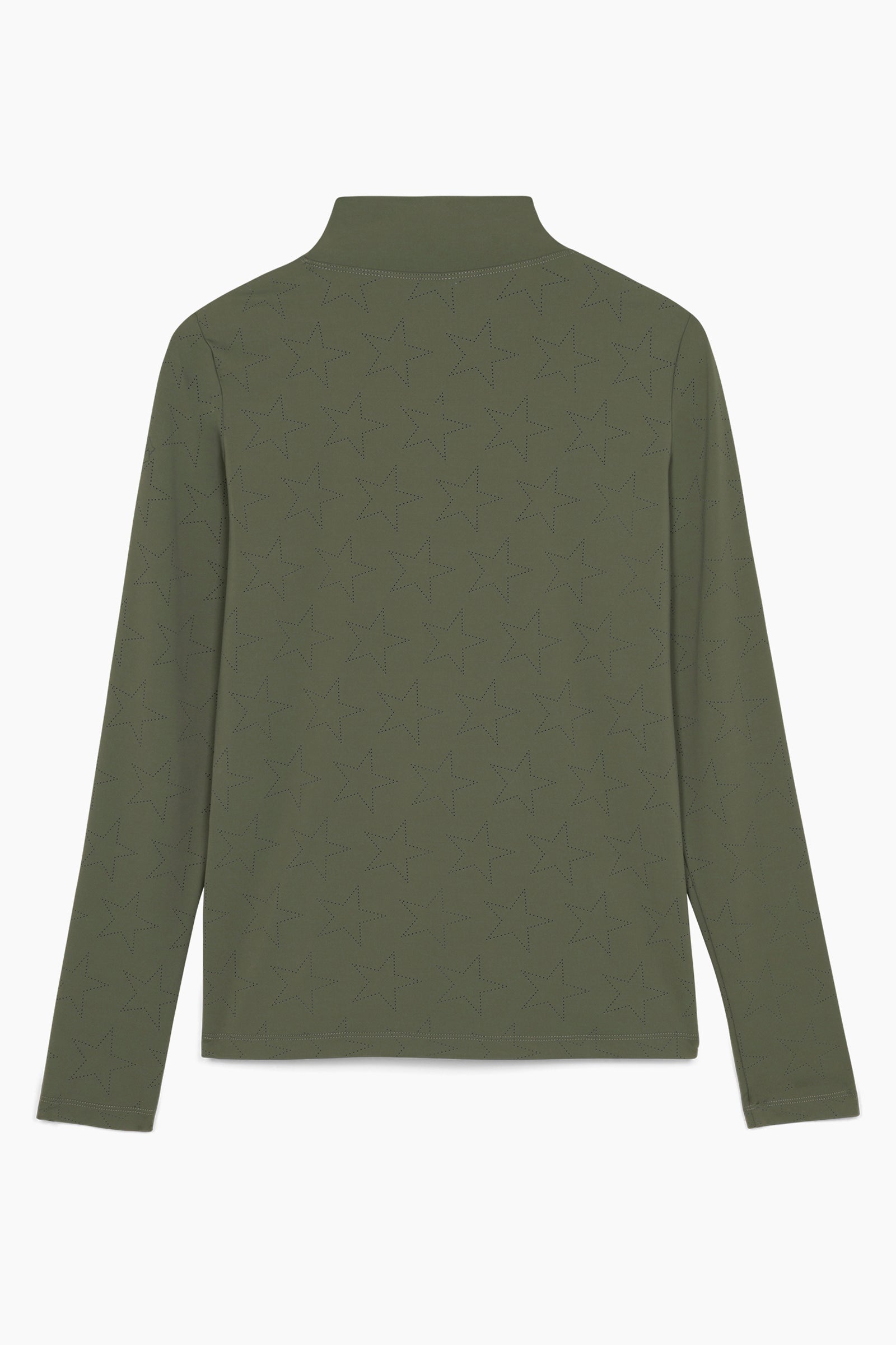 Hannah Childs Farrah Star turtleneck training top in Dark Hunter with perforated star pattern
