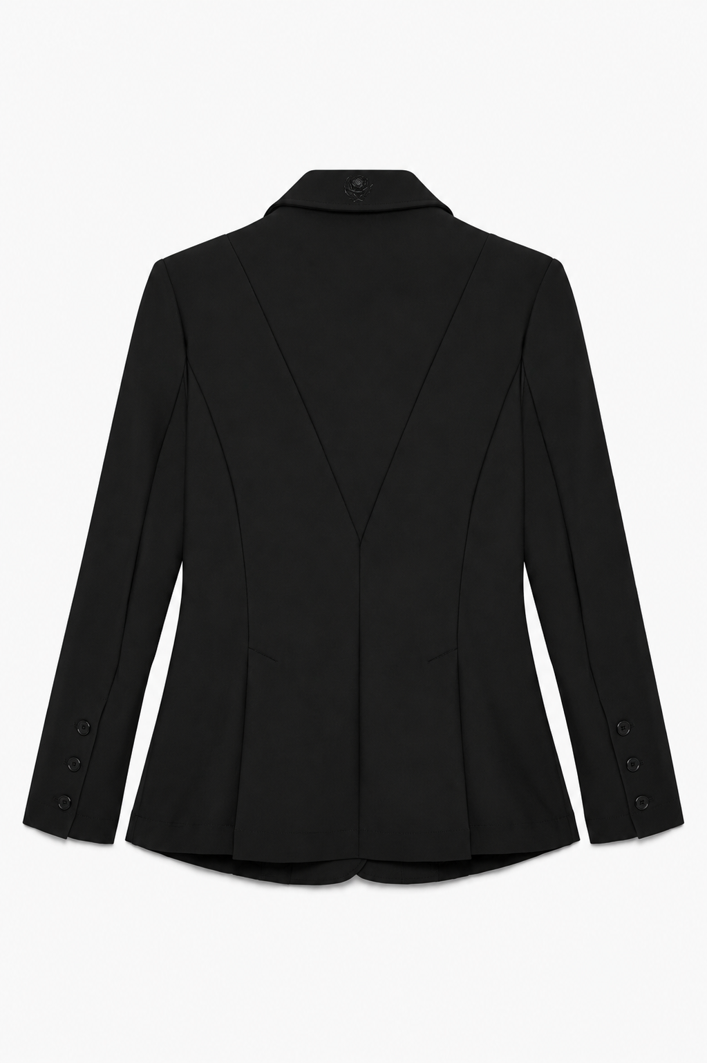 Hannah Childs Classica show coat in Pitch Black, tailored performance fabric