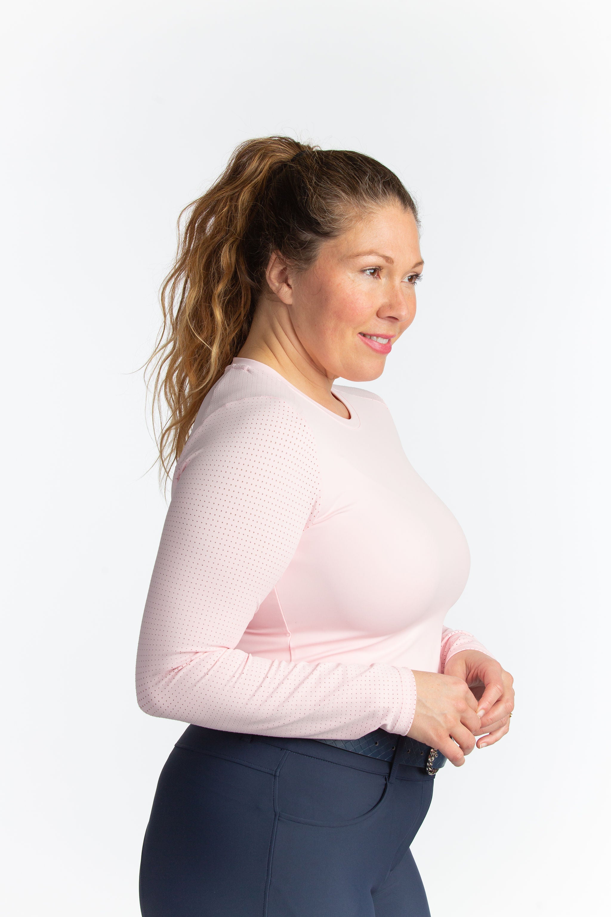 Harper Perforated Long Sleeve Tech Tee