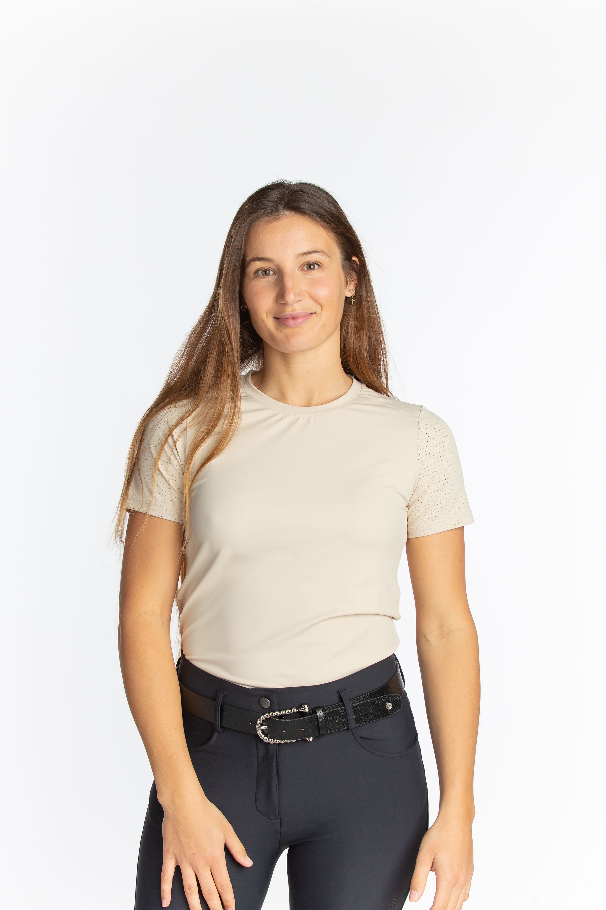 Maddy Perforated Short Sleeve Tech Tee