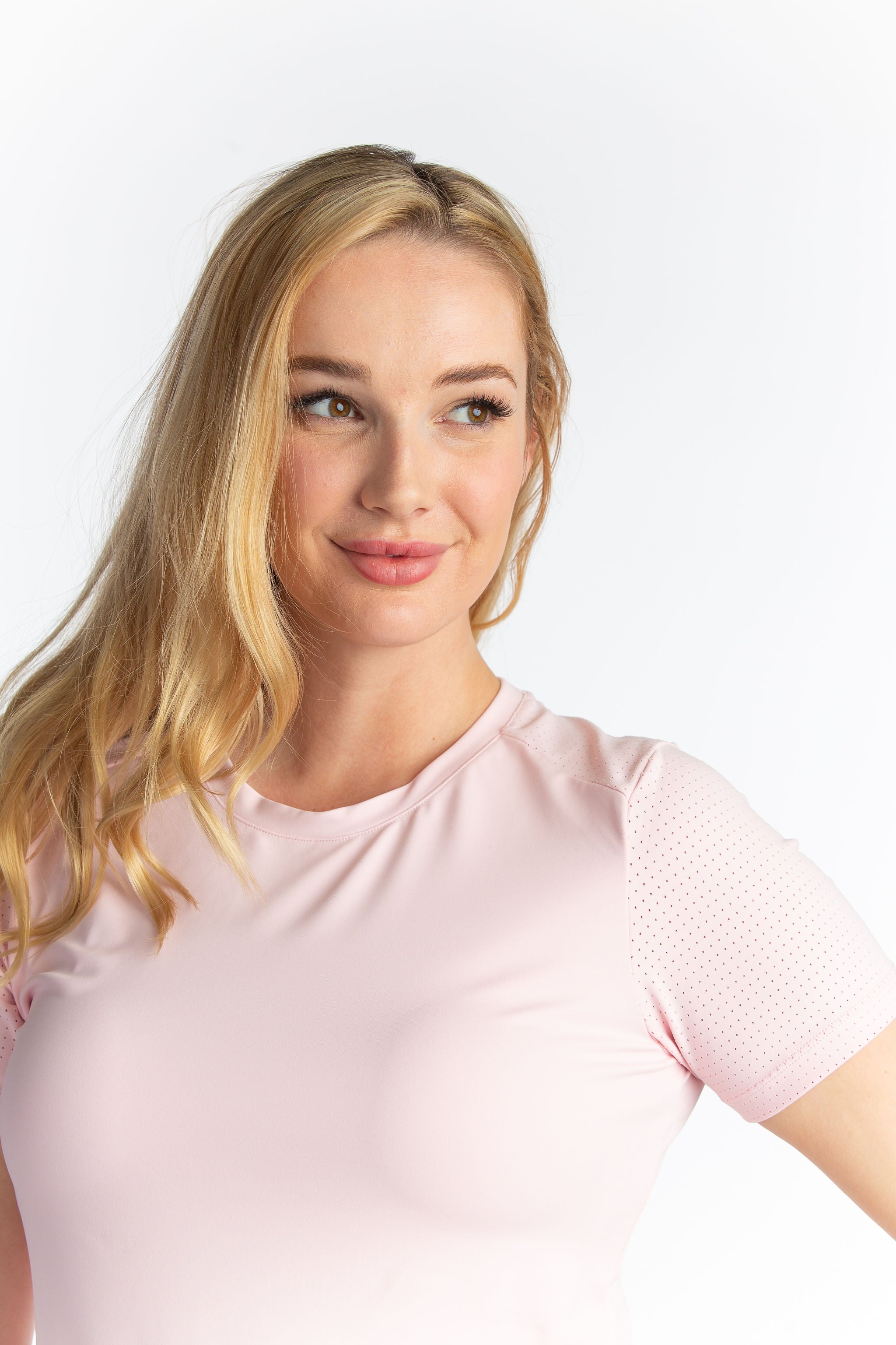 Maddy Perforated Short Sleeve Tech Tee